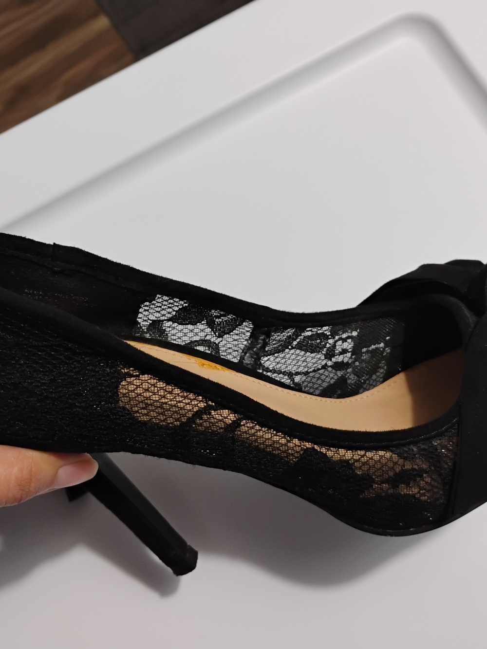 LC Lauren Conrad Black Lace Bow Pointed-Toe Pumps - Picture 5 of 9